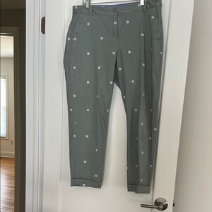 Talbots Relaxed Chinos, light Olive with White Floral accents